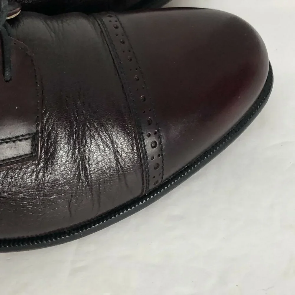 Stamati Mastroianni Leather Oxfords Men's size 10 Oxblood Cap Toe Made in Italy